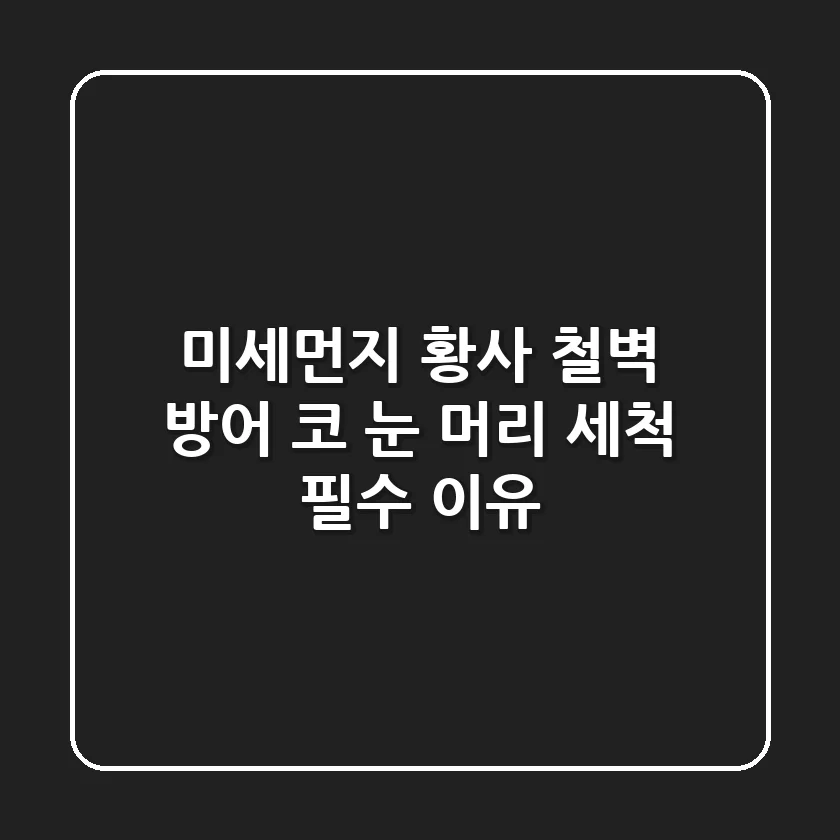 미세먼지 황사 철벽 방어! 코, 눈, 머리 세척 필수 이유