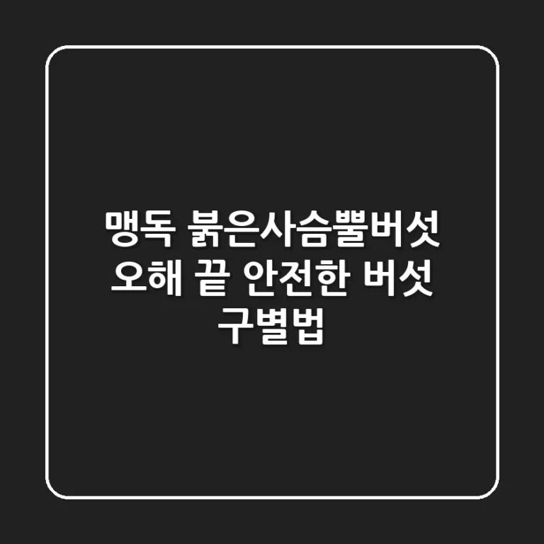 맹독 '붉은사슴뿔버섯' 오해 끝! 안전한 버섯 구별법