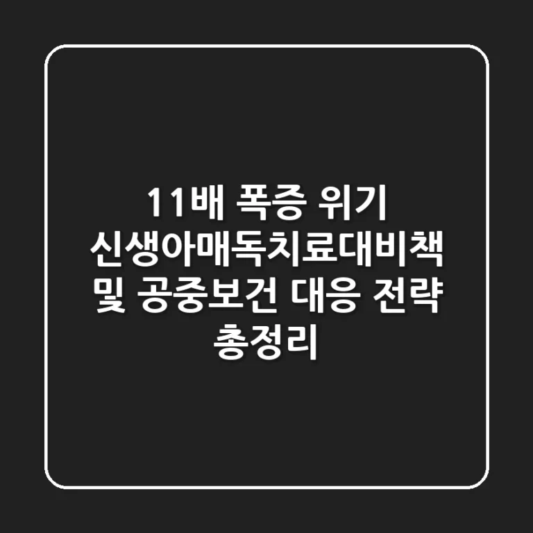 "11배 폭증 위기", 신생아매독치료대비책 및 공중보건 대응 전략 총정리