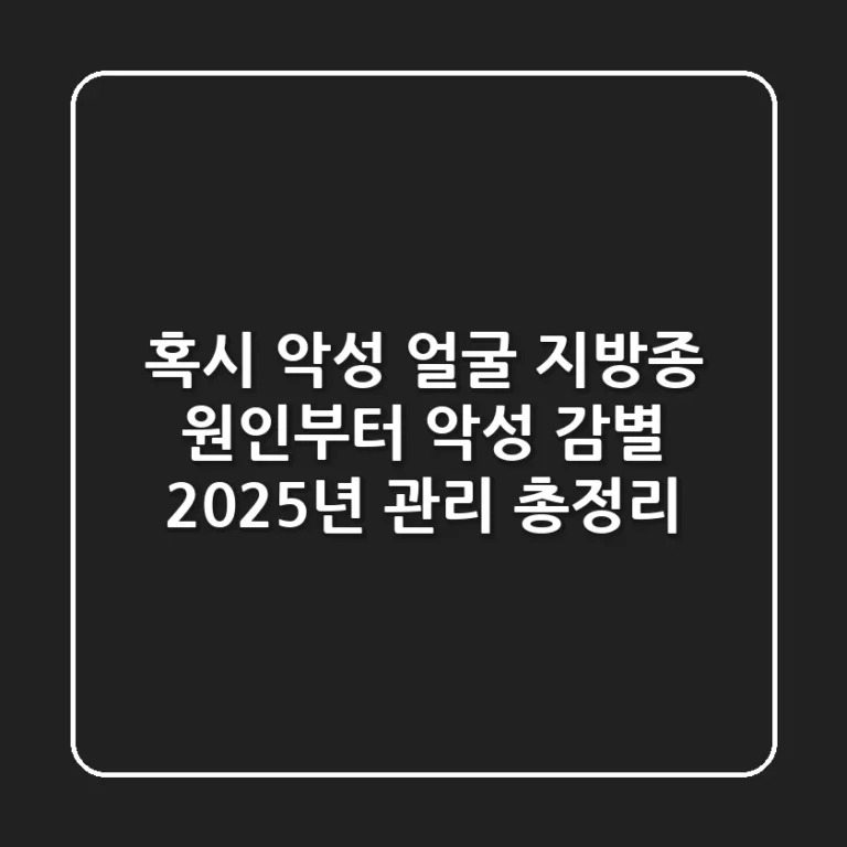"혹시 악성?" 얼굴 지방종 원인부터 악성 감별, 2025년 관리 총정리