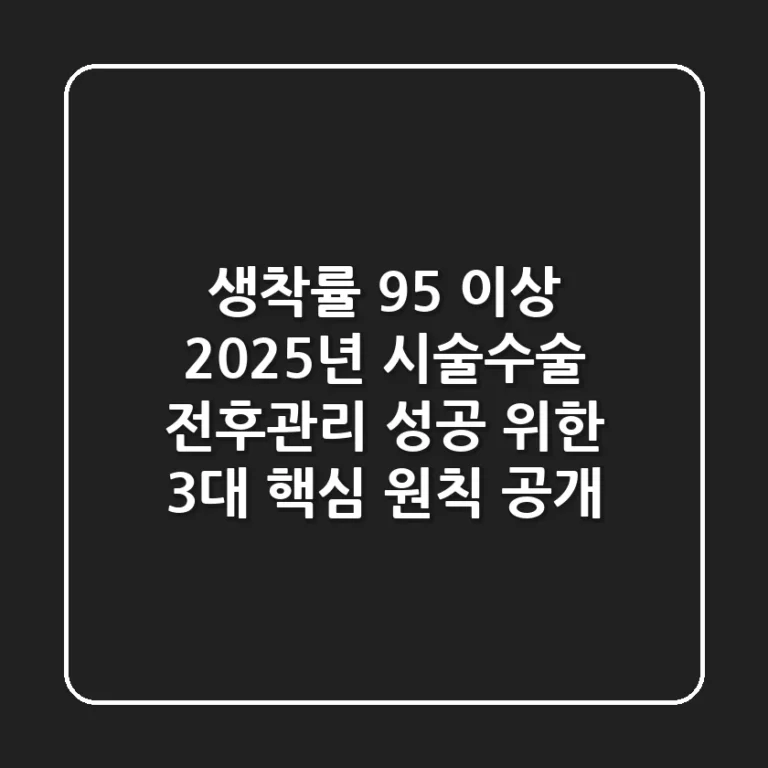 "생착률 95% 이상?", 2025년 시술/수술 전후관리 성공 위한 '3대 핵심 원칙' 공개