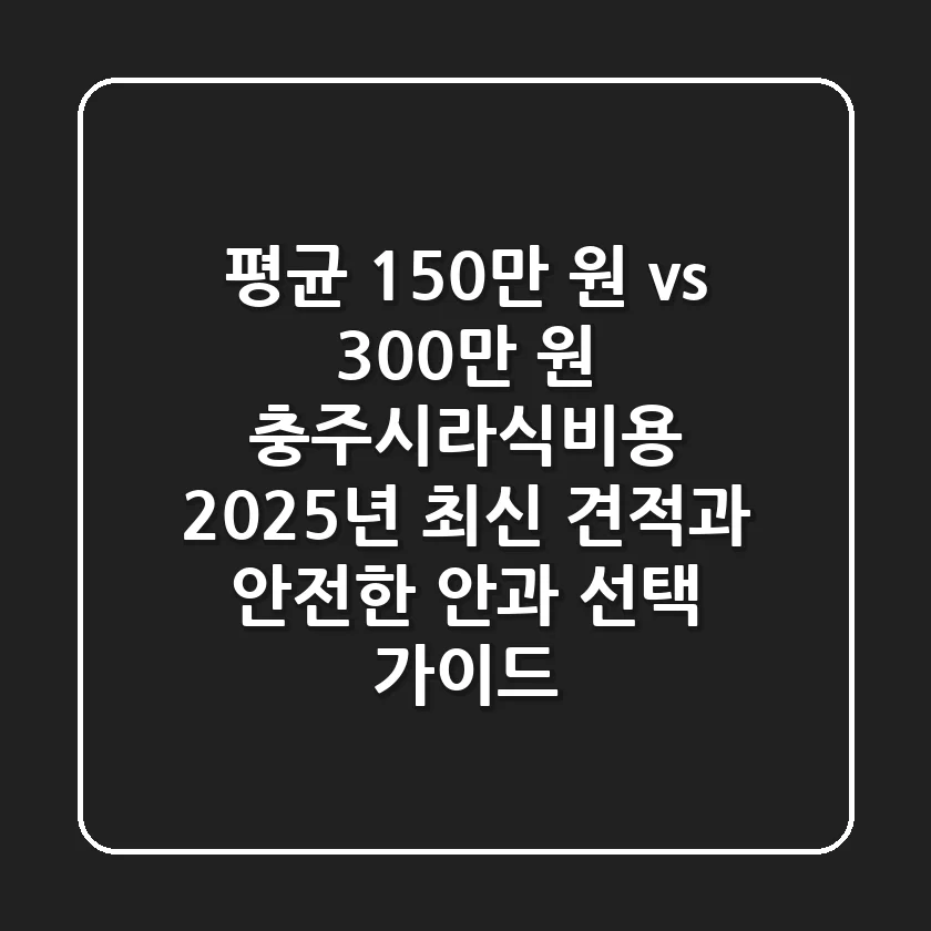 "평균 150만 원 vs 300만 원", 충주시라식비용 2025년 최신 견적과 안전한 안과 선택 가이드