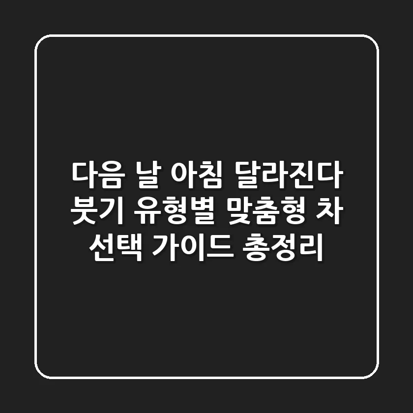"다음 날 아침 달라진다", 붓기 유형별 맞춤형 차 선택 가이드 총정리