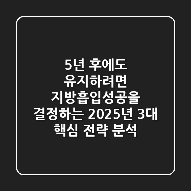 "5년 후에도 유지하려면?", 지방흡입성공을 결정하는 2025년 3대 핵심 전략 분석